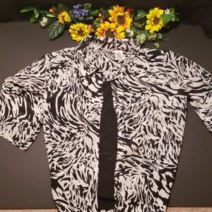 JMS zebra print blouse w/shell